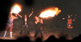 cracheur de feu de notre équipe en viking